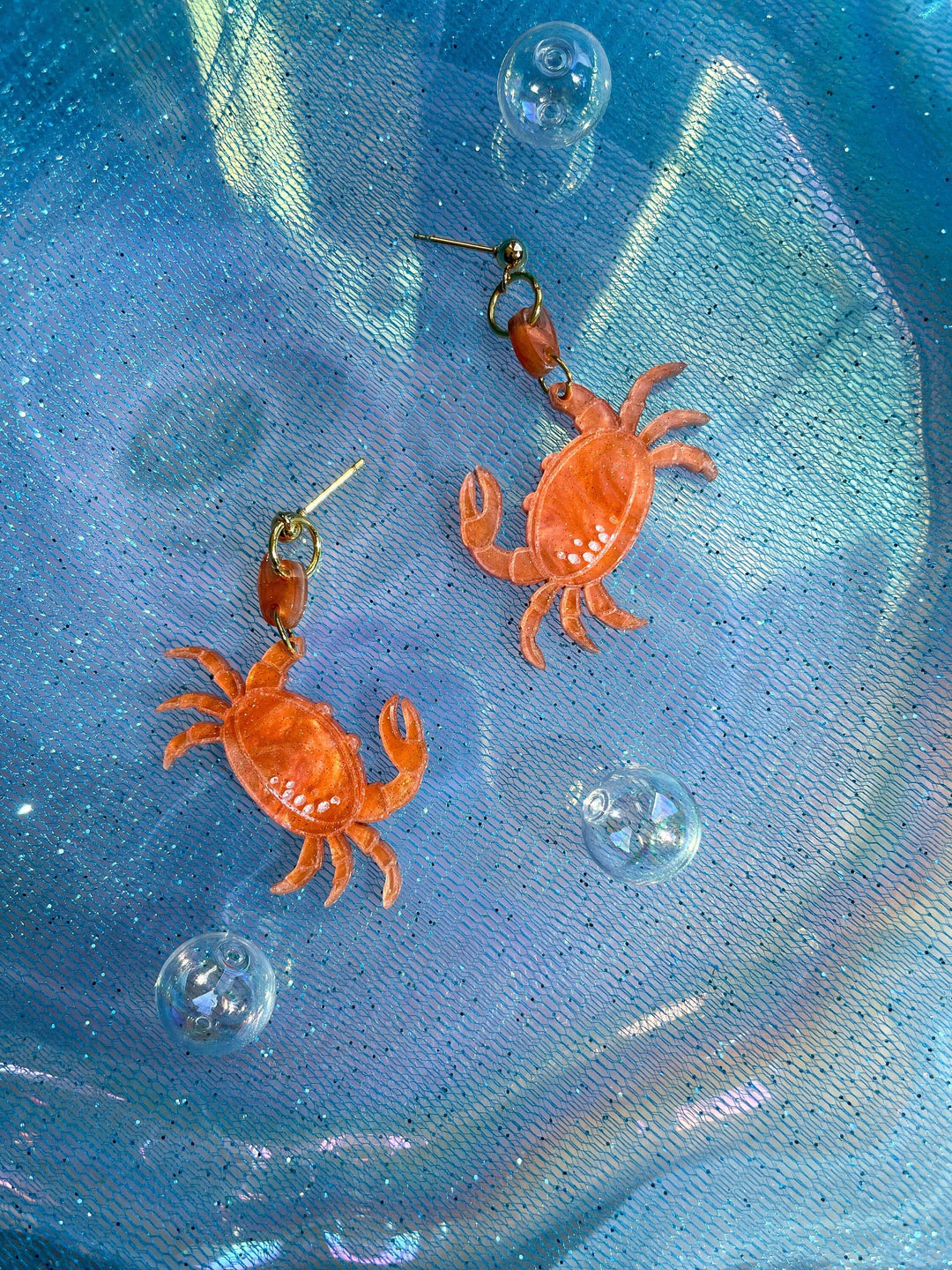 Crawling into Summer Crab Earrings