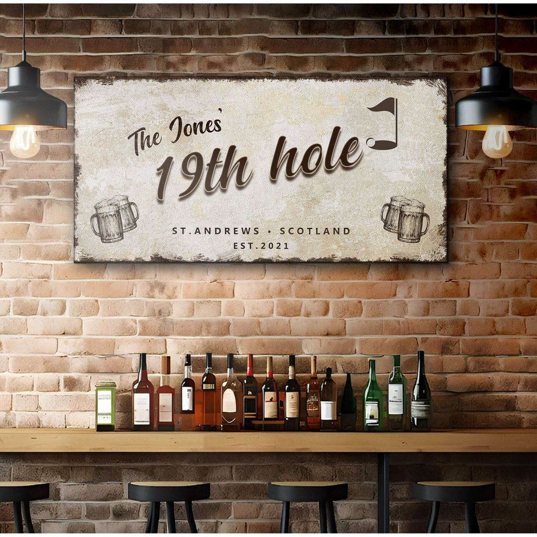 19th Hole Golf Personalized Sign III