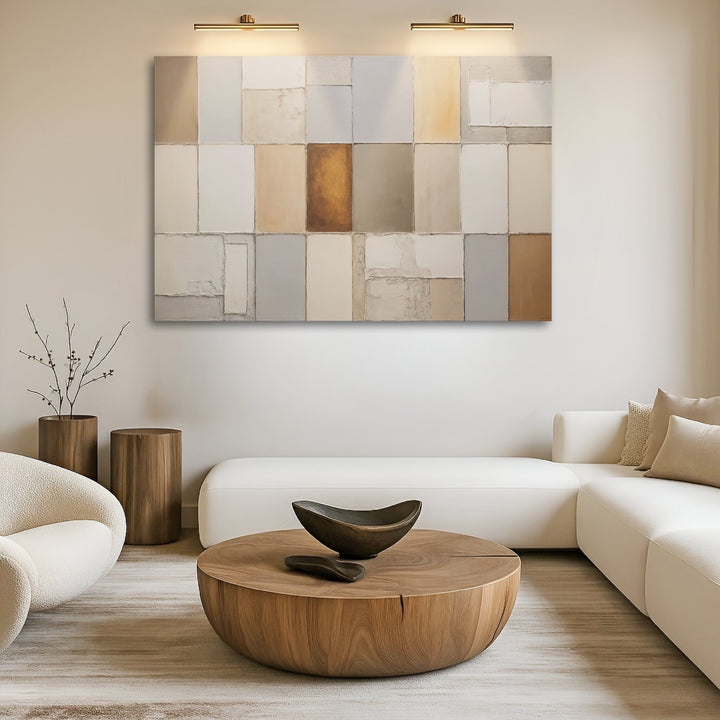 Earth Tones Patchwork Geometric Wall Art