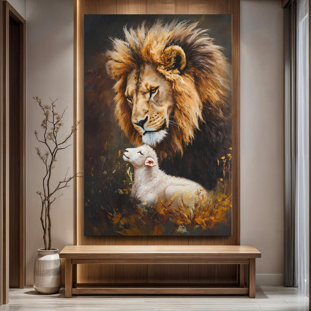 Lion And Sheep Faith Wall Art