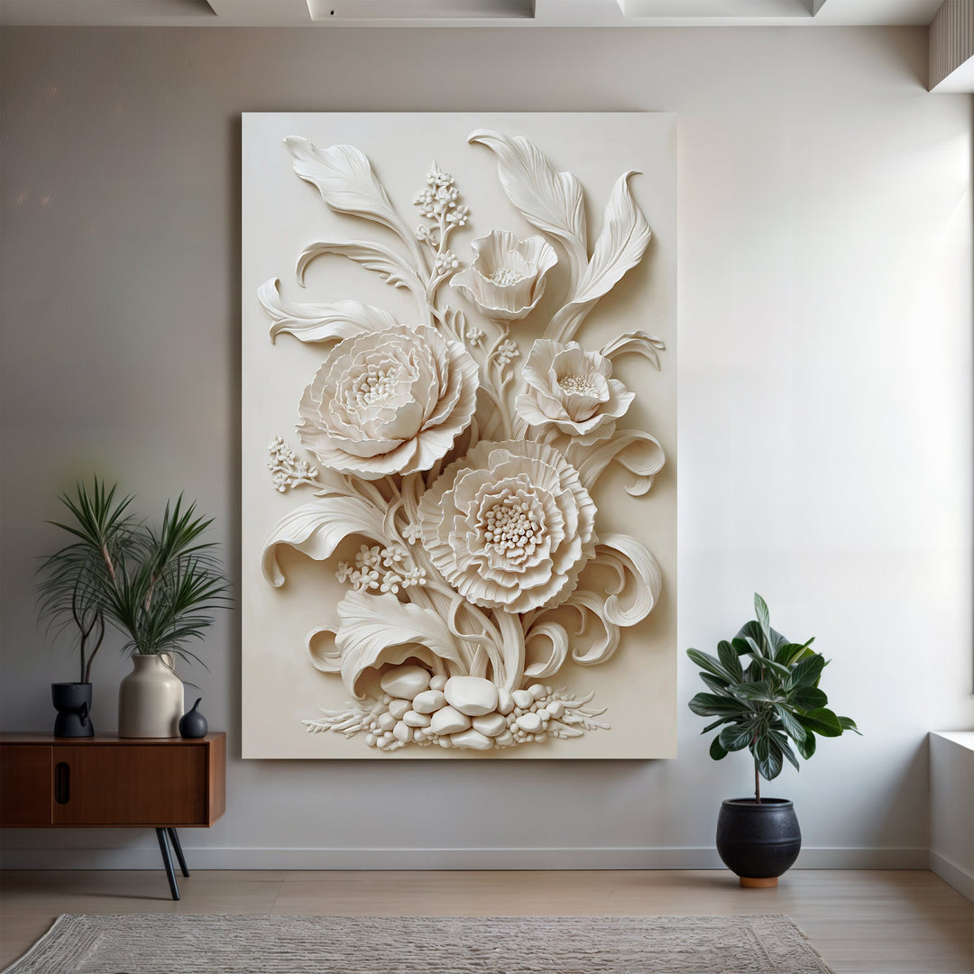 3D Minimalist Flower Wall Art
