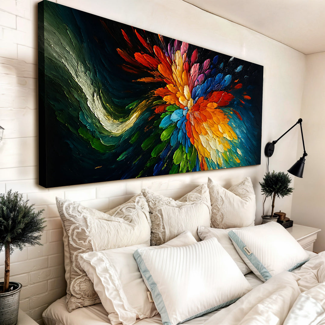 Cosmic Burst Impasto Wall Art