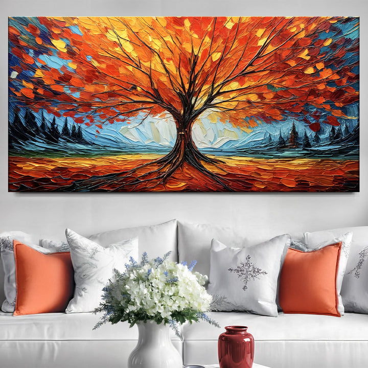Autumn Fire Impasto Wall Art
