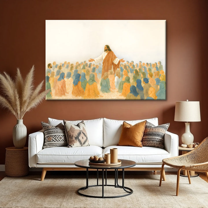 Jesus Speaking To Crowd Faith Wall Art