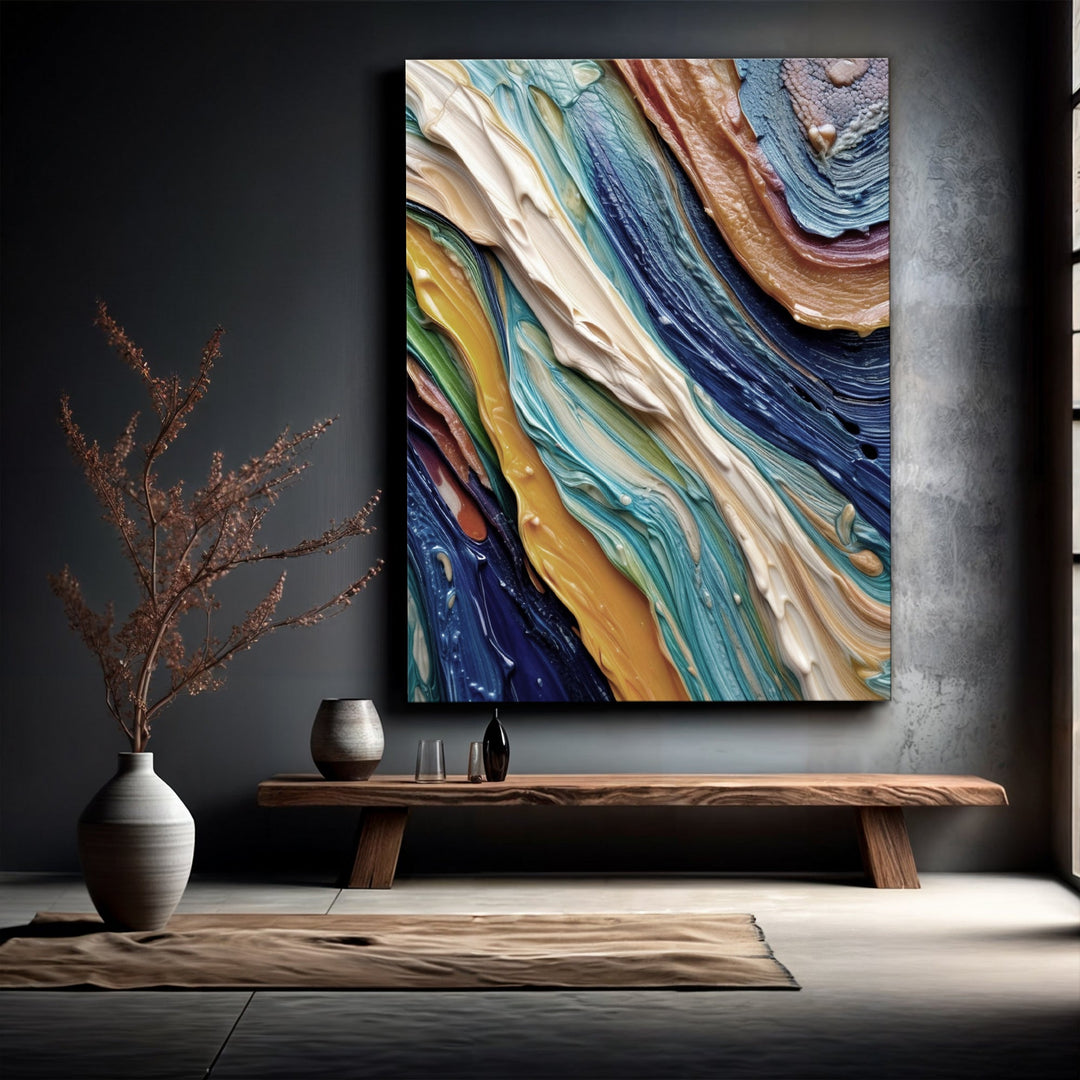 Ocean Waves Impasto Wall Art
