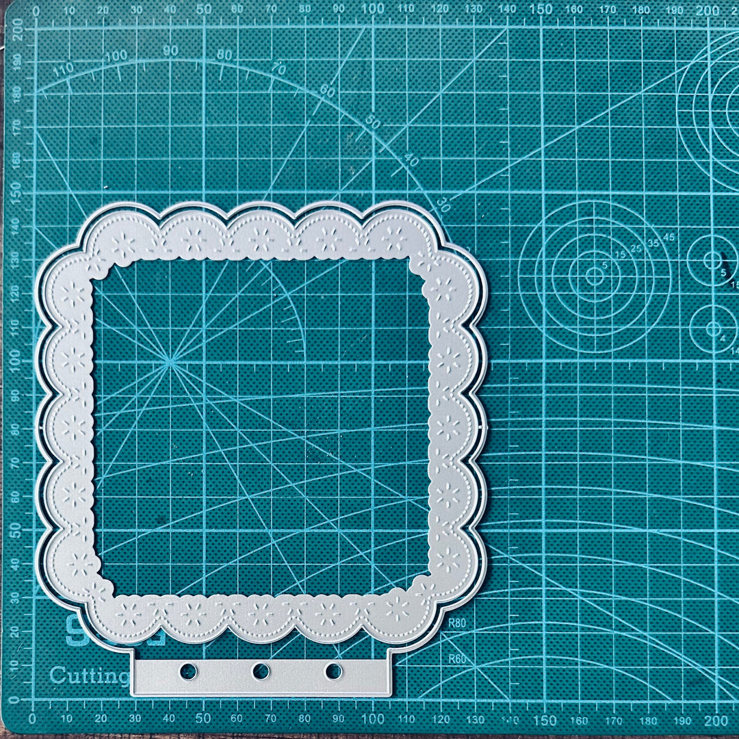 Scalloped Square Scrapbooking Cutting Die by Wizardi QJ10