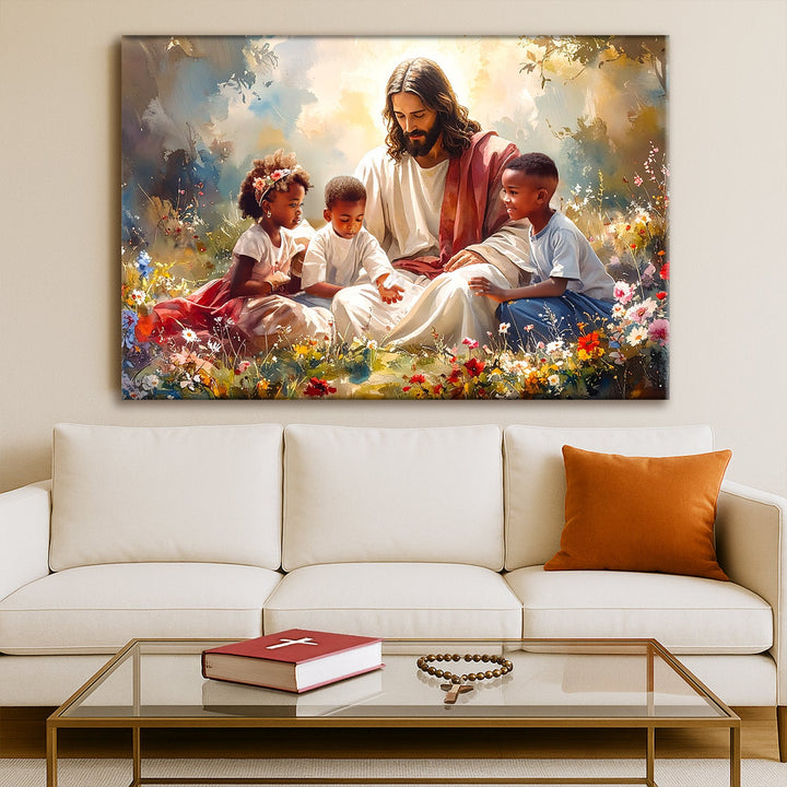 Jesus With Children Faith Wall Art VIII