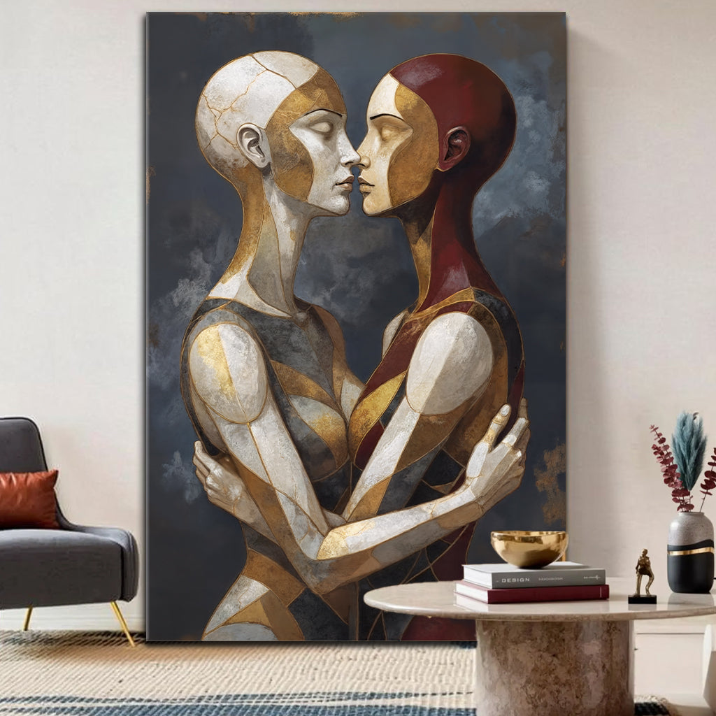 Embrace of Geometry Abstract Wall Art