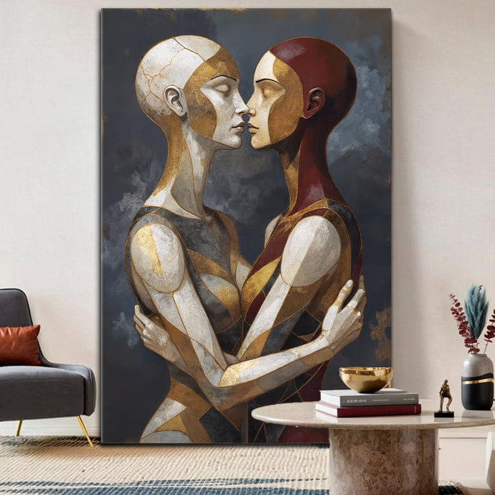 Embrace of Geometry Abstract Wall Art
