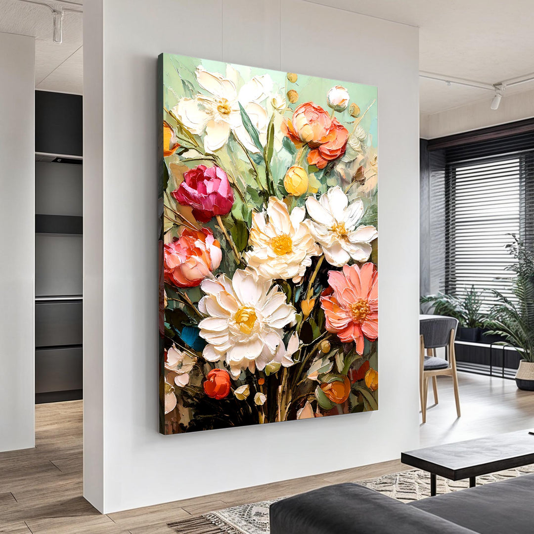 Serene Blossoms Impasto Wall Art