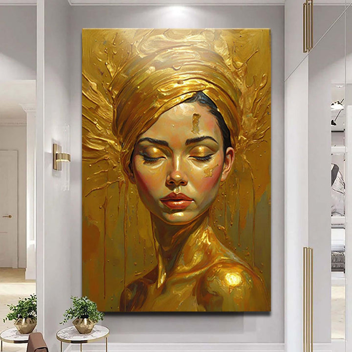 Woman's Golden Serenity Wall Art