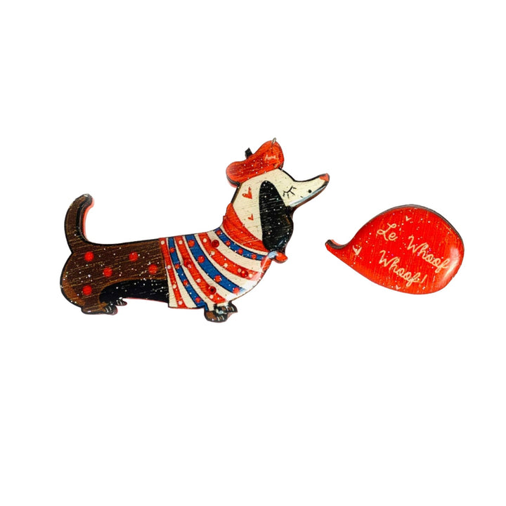 Bonjour Pierre French Dog Brooch by Rosie Rose Parker