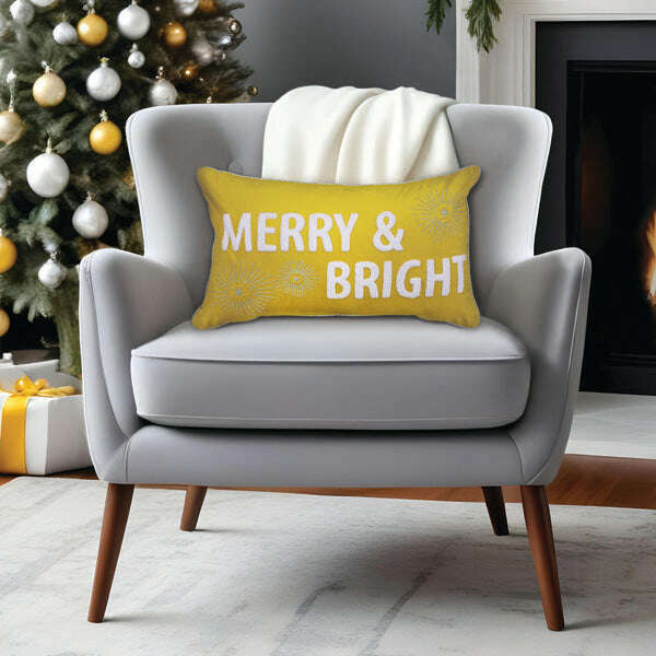 Old World Christmas Merry & Bright Rectangle Pillow