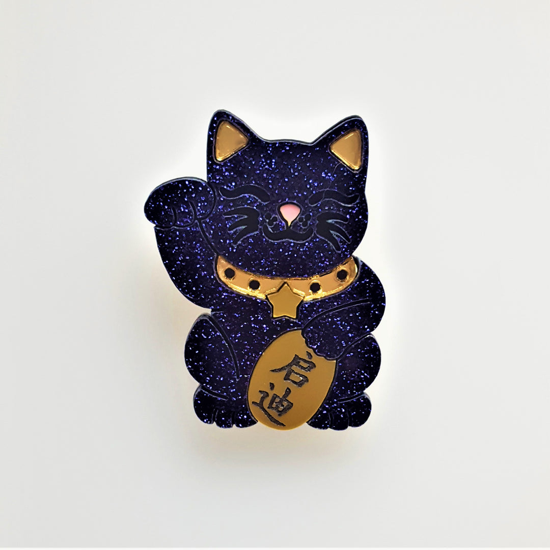 Maneki Neko Enlightenment Cat Brooch