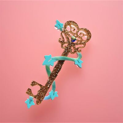 Enchanted Key of Love Gold Brooch