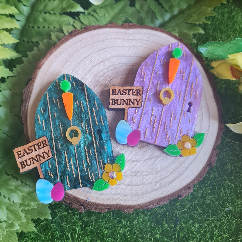 Easter Bunny House Brooch or Necklace