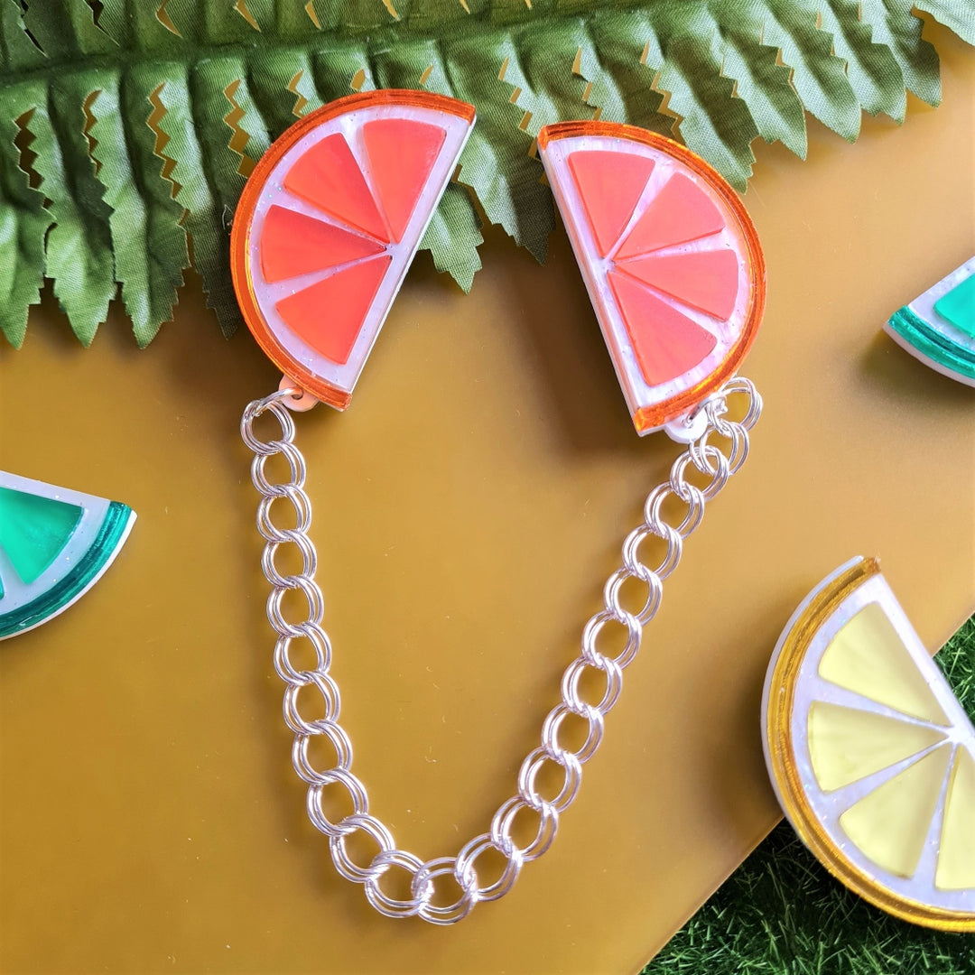 Citrus Fruit Slice Collar Clips