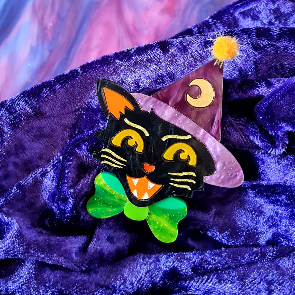 Witch Kitty Brooch or Necklace