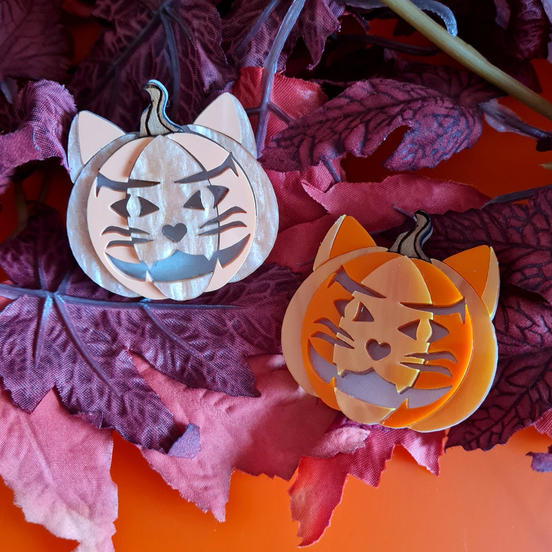 Cat O' Lantern Brooch or Necklace