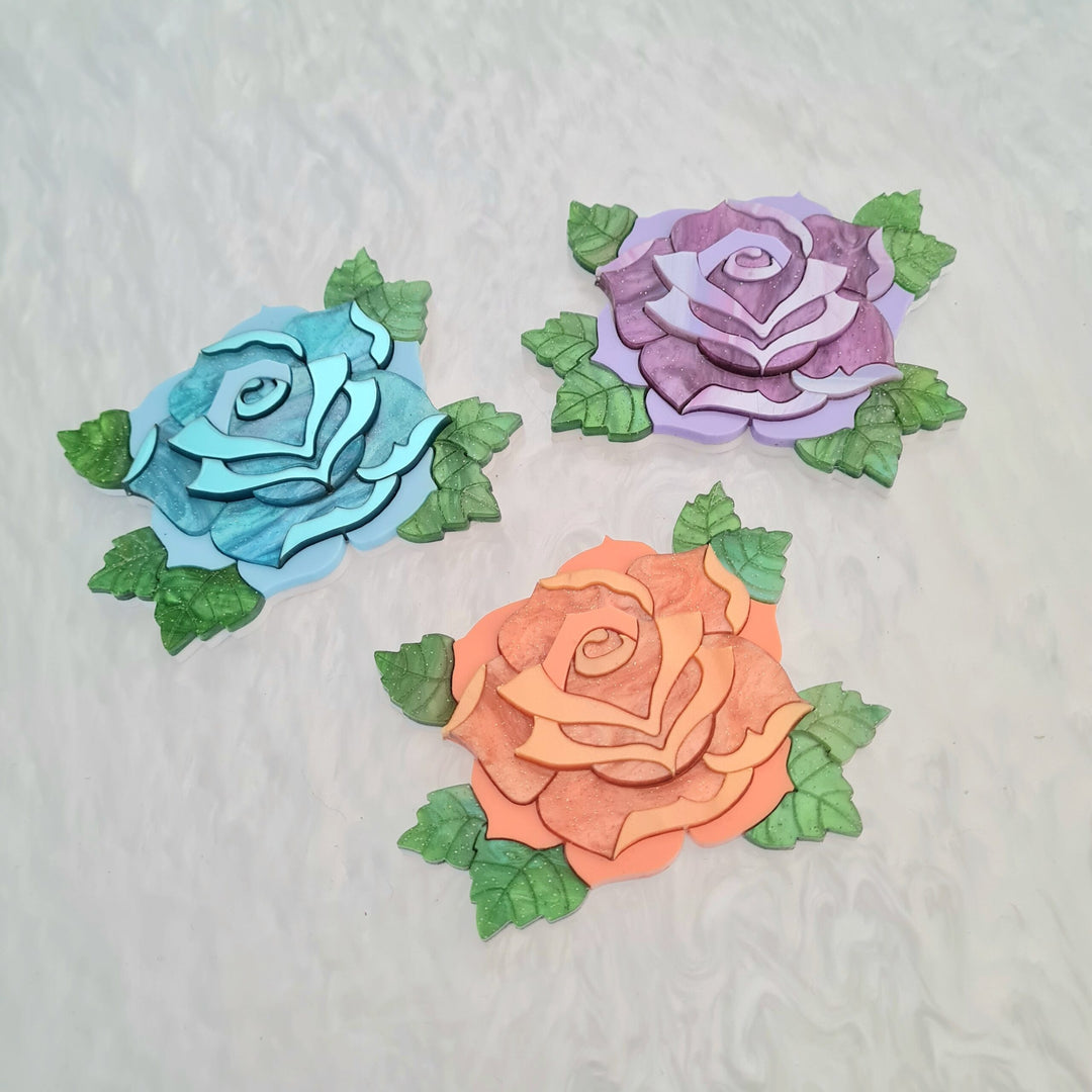 Pastel Rose Brooch or Necklace
