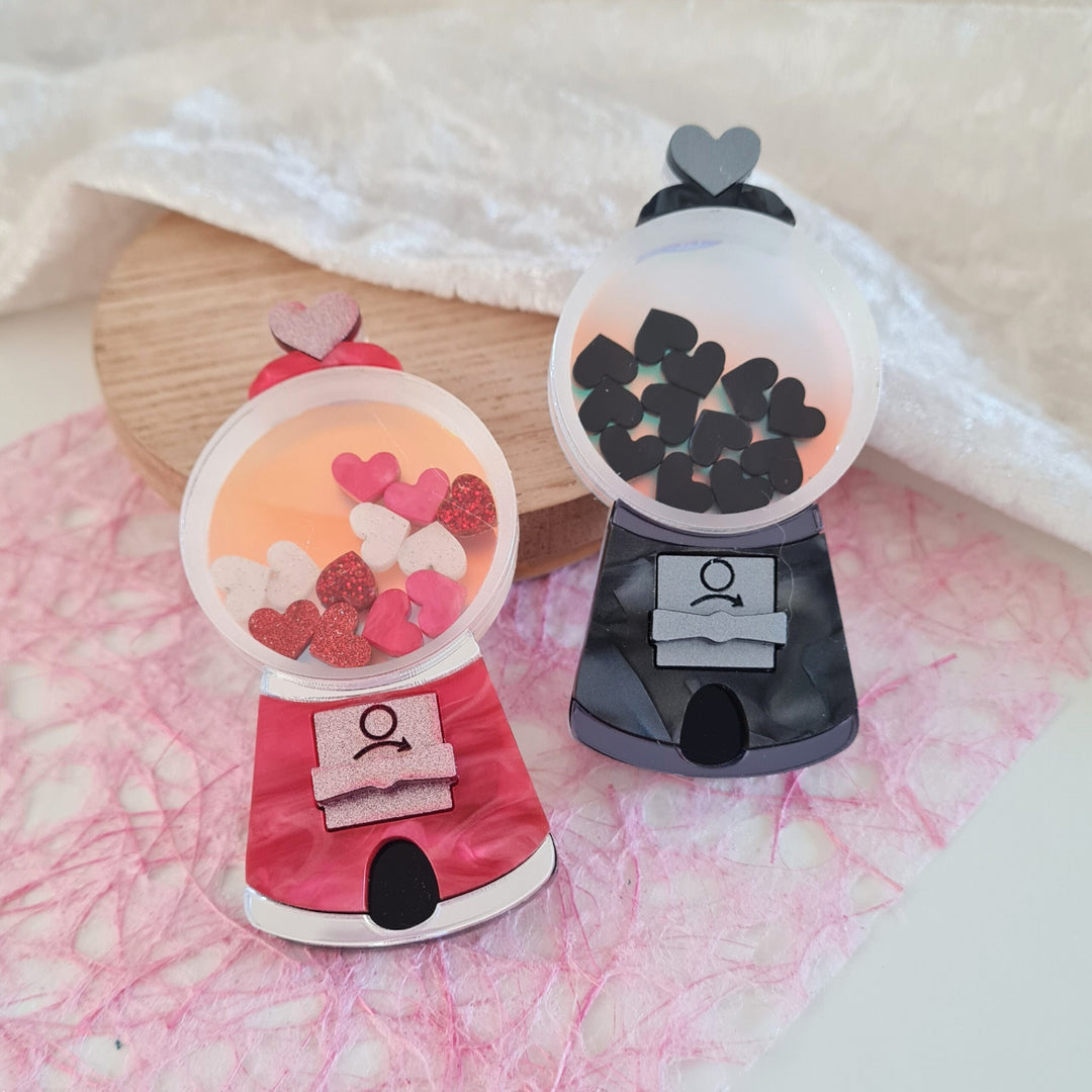 Sweet Love Gumball Machine Brooch or Necklace
