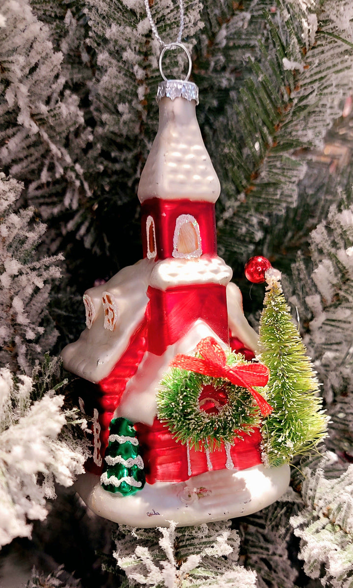 Church Christmas Glass Ornament by Wizardi F07M3-25 HB-SY25378