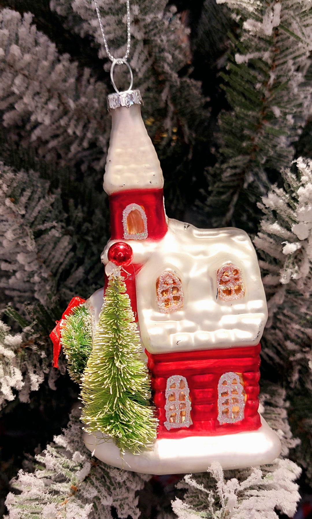 Church Christmas Glass Ornament by Wizardi F07M3-25 HB-SY25378