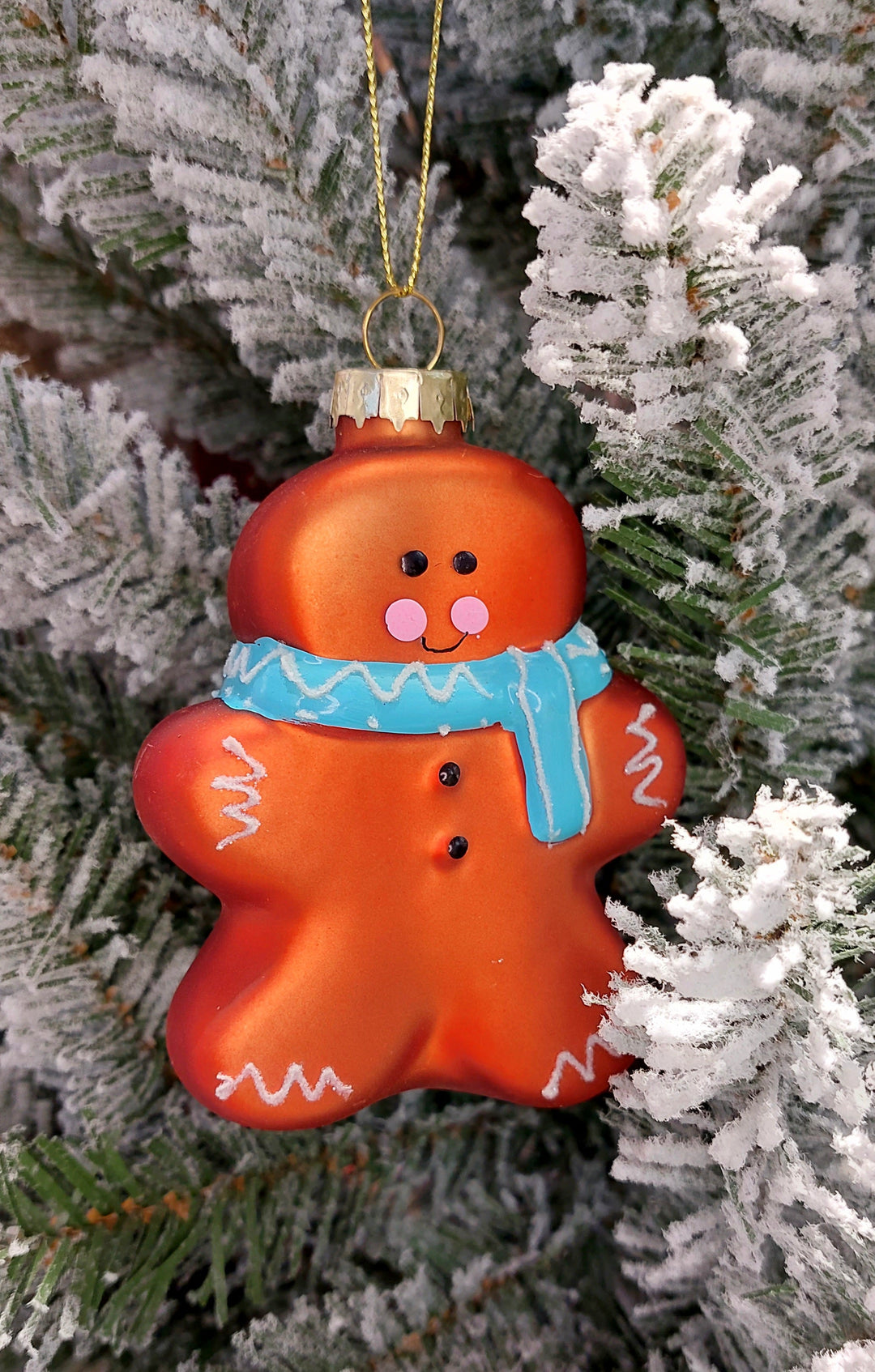 Gingerbread Man Christmas Glass Ornament by Wizardi F07M3-10 HB-SY25041