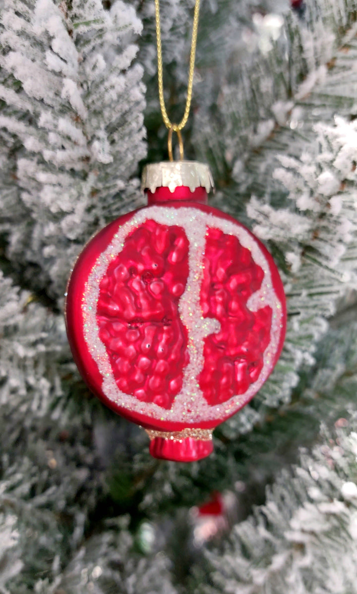 Pomegranate Slice Christmas Glass Ornament by Wizardi F07M3-54 HB-SY25416