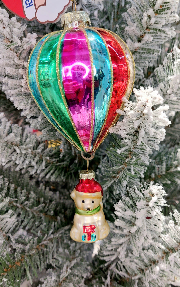 Polar Bear Christmas Glass Ornament by Wizardi F07M3-21 HB-SY25189