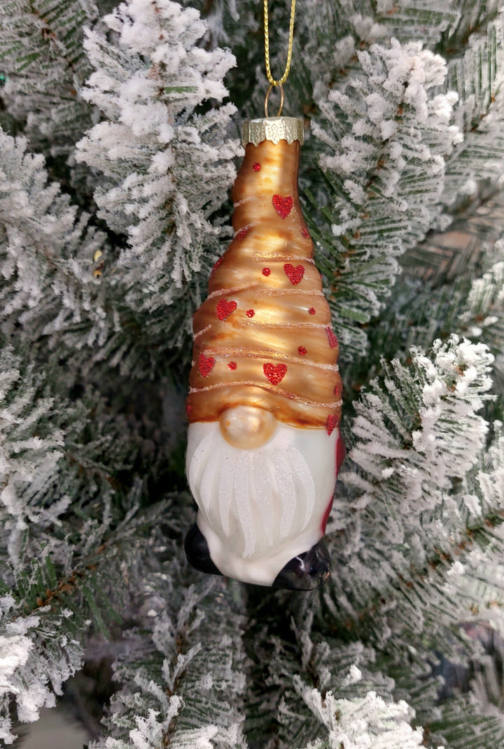 Yellow Gnome Christmas Glass Ornament by Wizardi F07M3-2 HB-SY25714