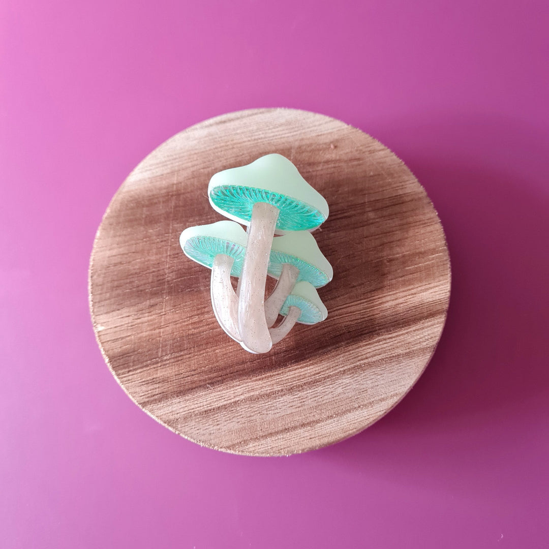 Bioluminescent Magic Mushroom Pin or Pendant