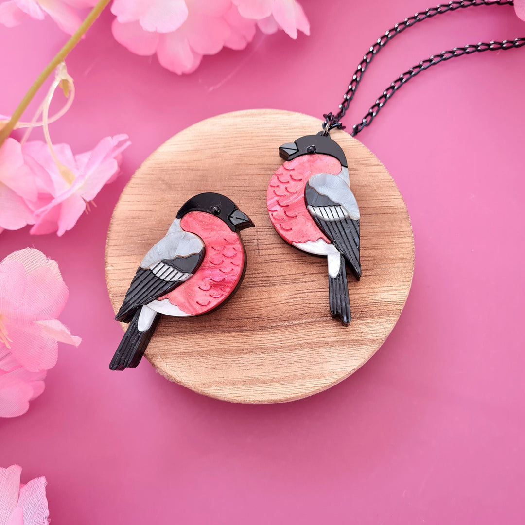 Bullfinch Pin Brooch or Pendant