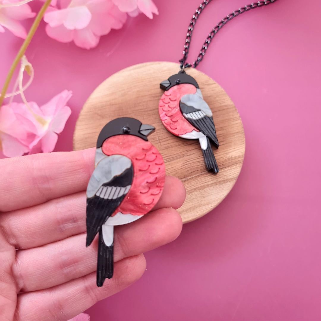 Bullfinch Pin Brooch or Pendant