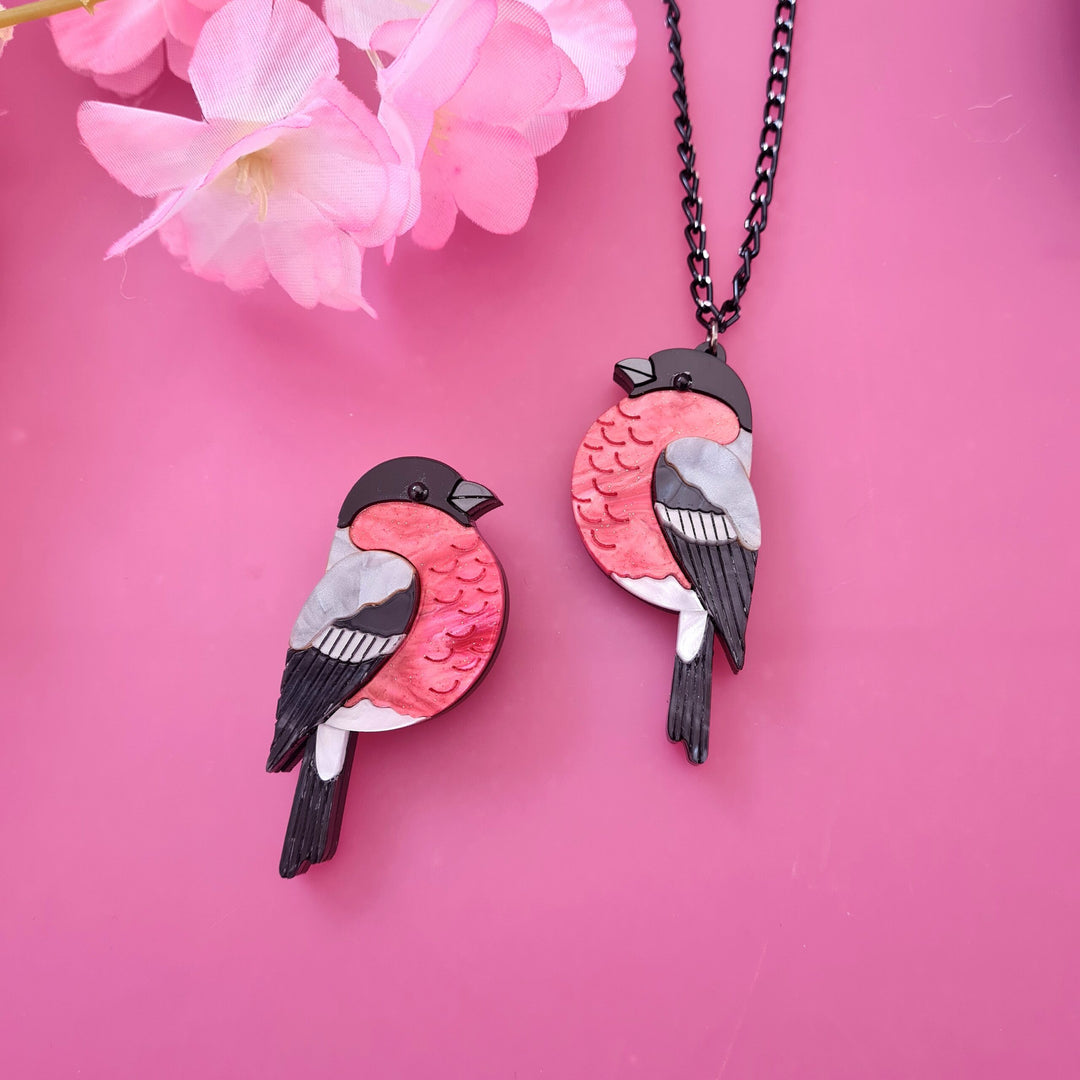 Bullfinch Pin Brooch or Pendant