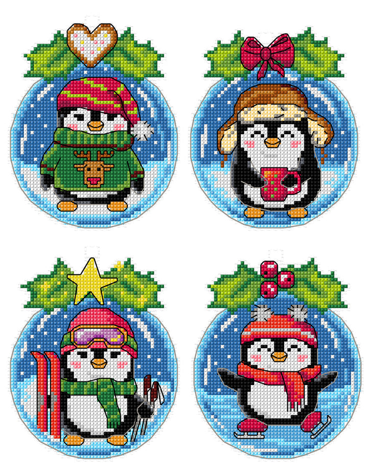 Penguins in a Bauble 206CS Counted Cross-Stitch Kit