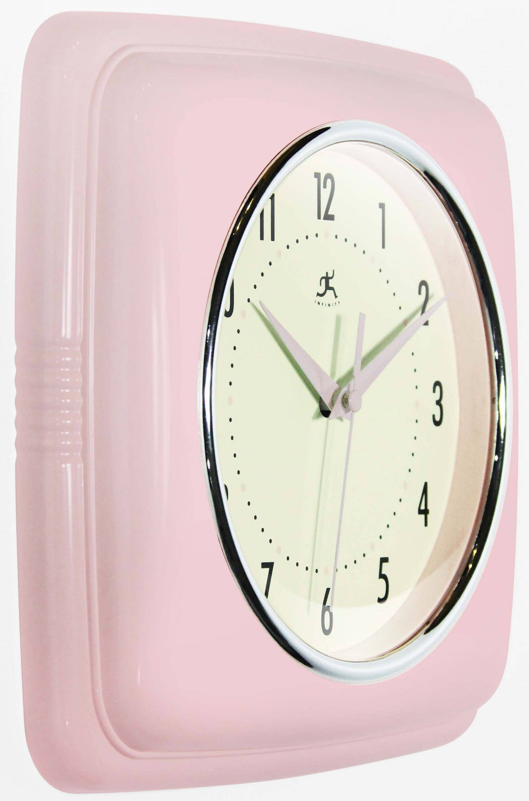 Retro Square Pink Indoor Wall Clock