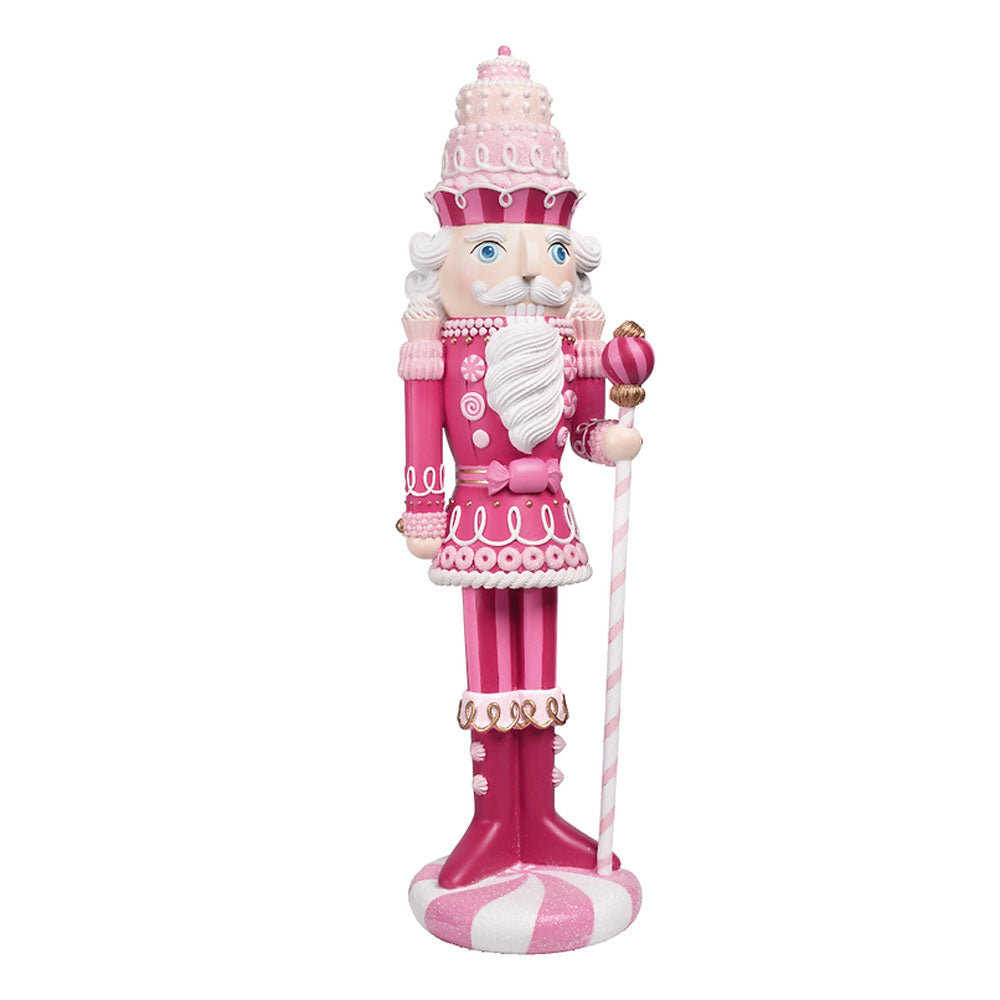 21.5" Pink Candy Nutcracker w/ Staff by December Diamonds