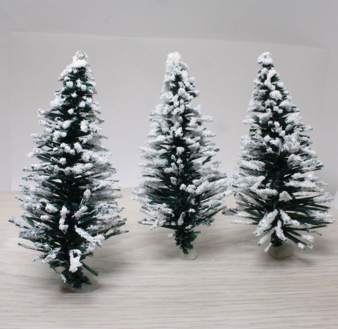 Snowy Forest Trees - 3" Tall - Green - Set of 3 Pcs