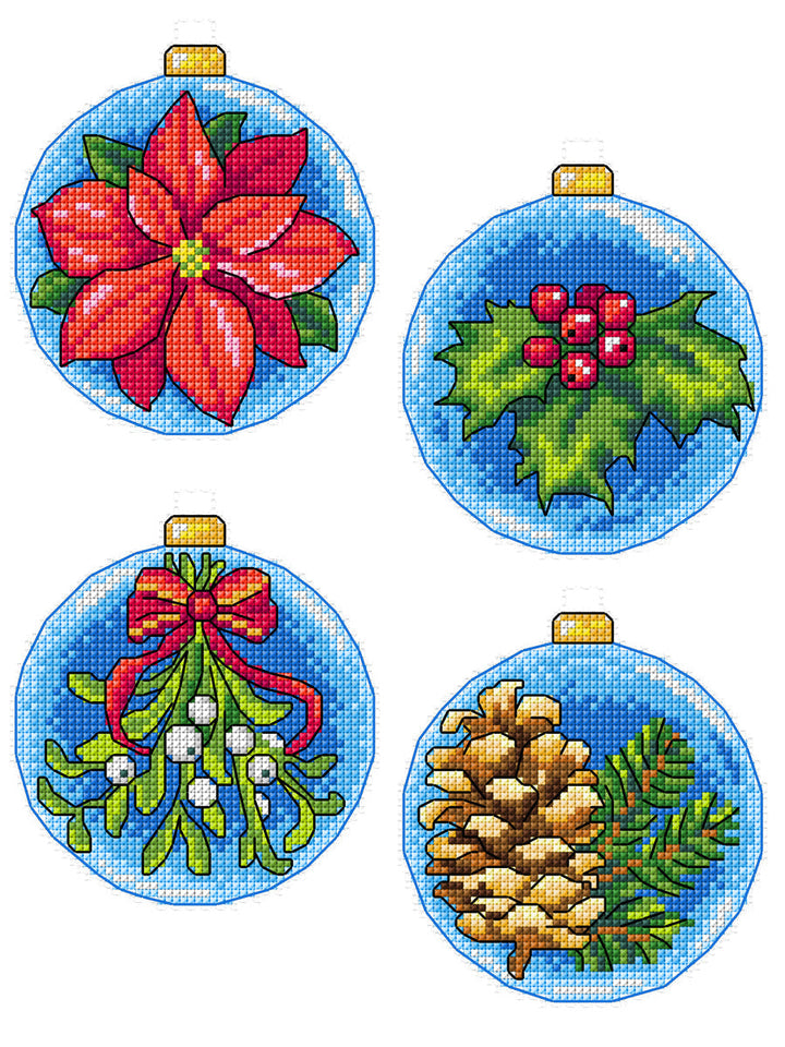 Counted Cross-Stitch Kit Christmas Baubles 213CS