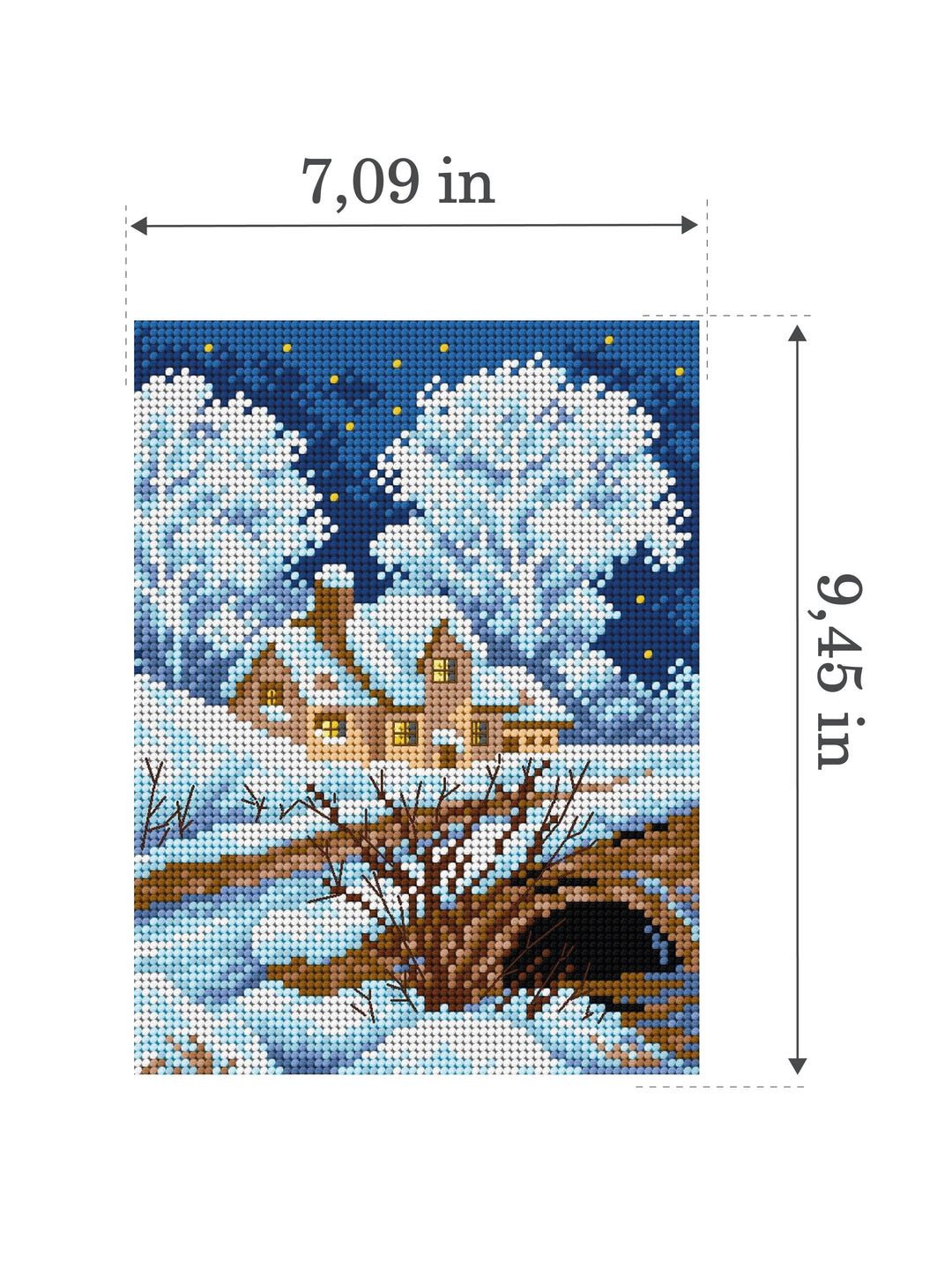 Gobelin canvas for halfstitch without yarn Winter Landscape 2167F