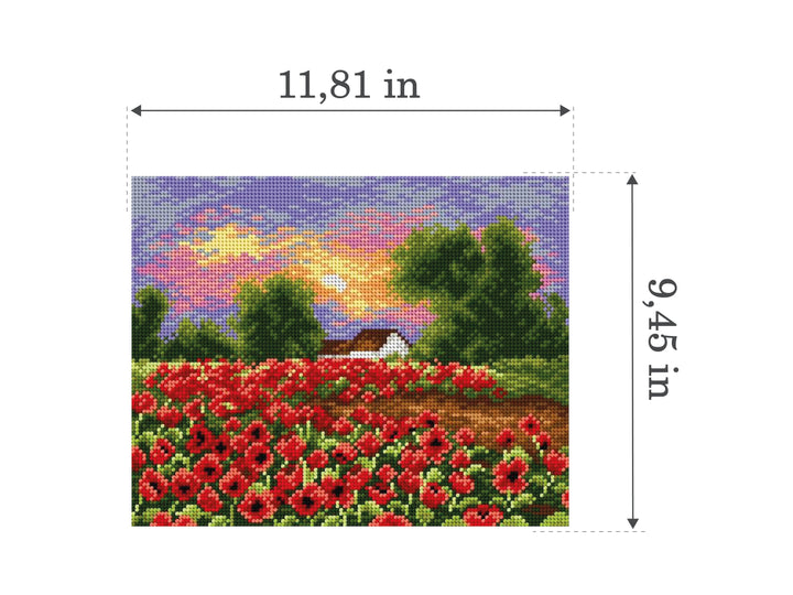Needlepoint canvas for halfstitch without yarn Summer Meadow 2182H - Printed Tapestry Canvas