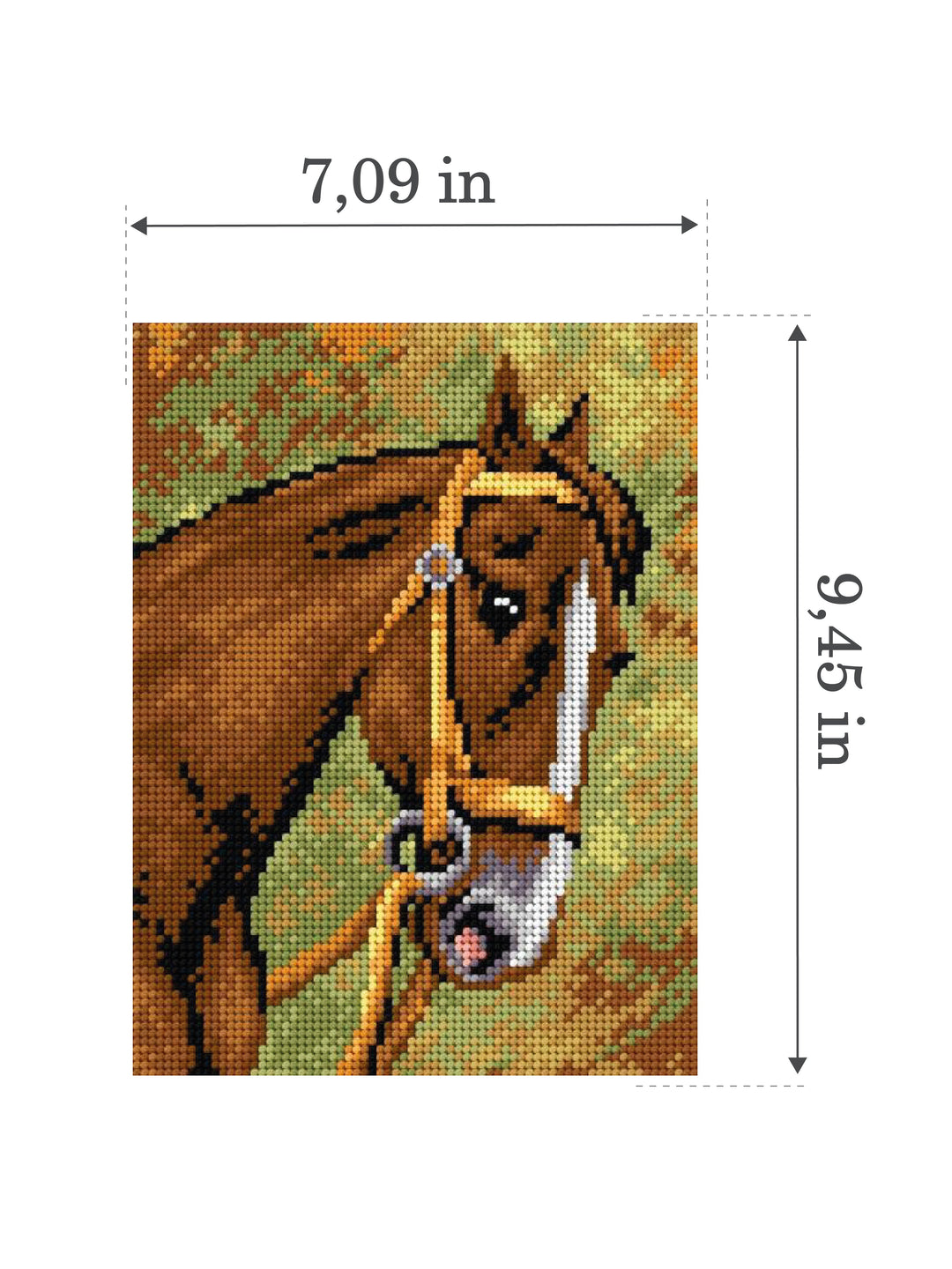 Needlepoint canvas for halfstitch without yarn Chestnut Horse 2197F - Printed Tapestry Canvas