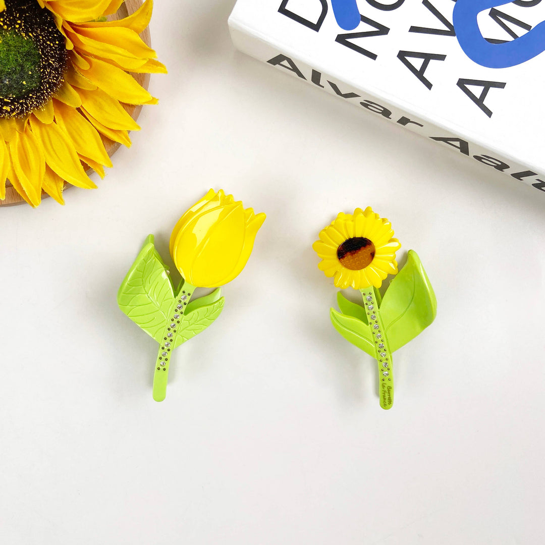 Sunflower Acetate Claw Clip Tulip Hair Clips