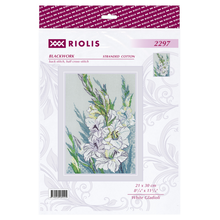 White Gladioli Counted Cross Stitch Kit by Riolis R2297