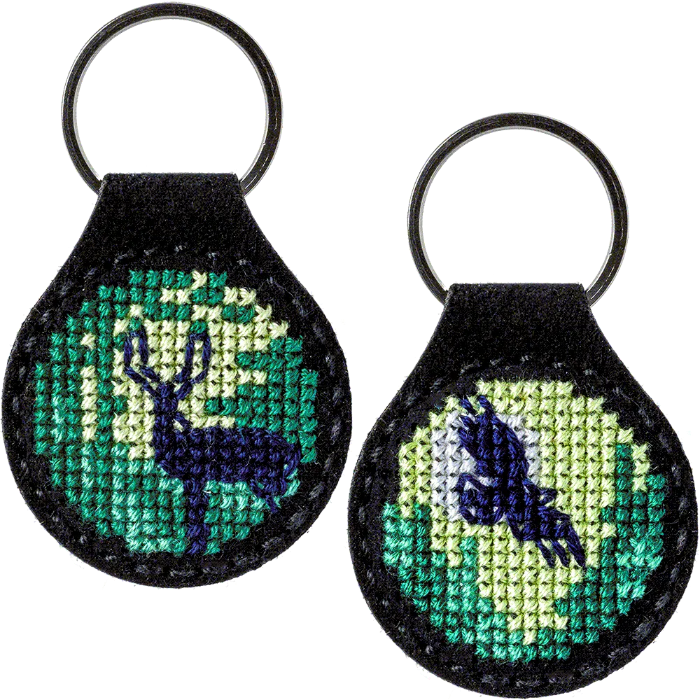 Forest Key Chain Cross-stitch kit on artificial leather FLHL-015