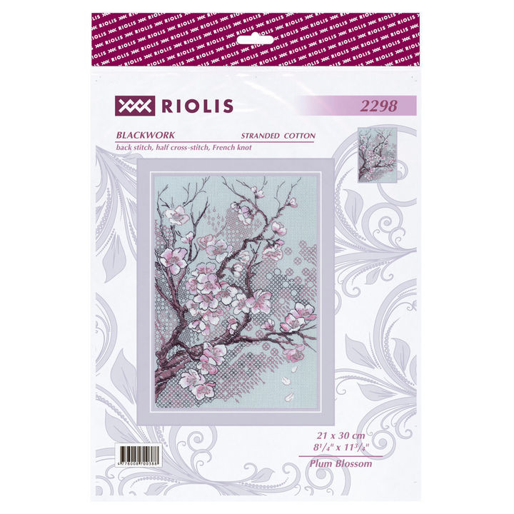 Plum Blossom Counted Cross Stitch Kit by Riolis R2298