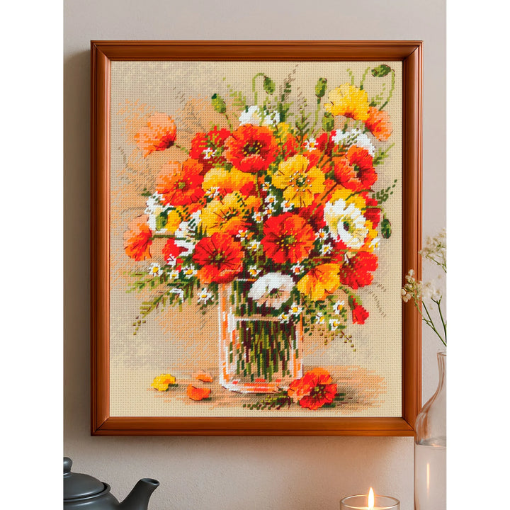 Field Poppies Counted Cross Stitch Kit by Riolis R2306