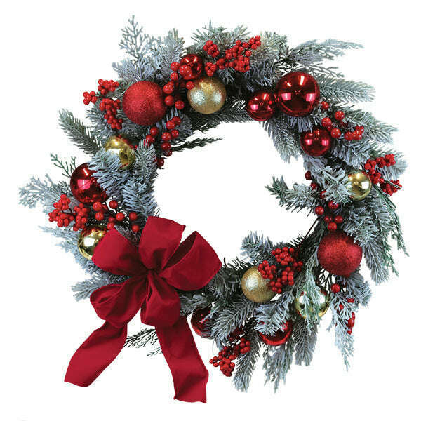 Old World Christmas 24in Holiday Splendor Red and Gold Aspen Wreath