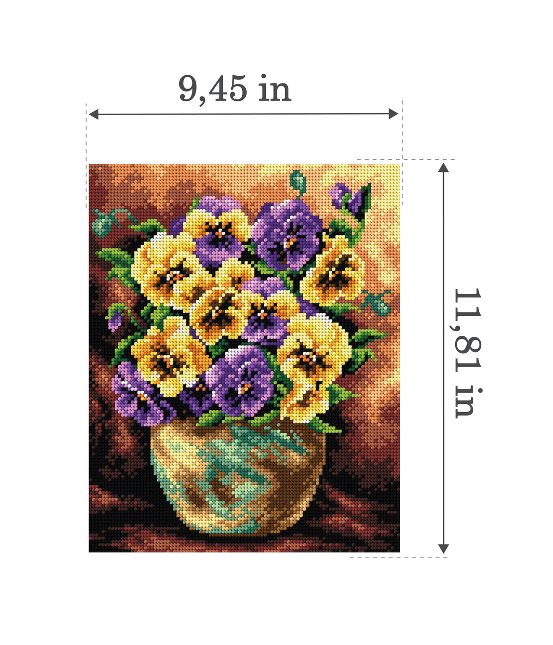 Gobelin canvas for halfstitch without yarn Bouquet of Pansies 2403H
